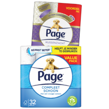Page compleet schoon of kussenzacht toiletpapier